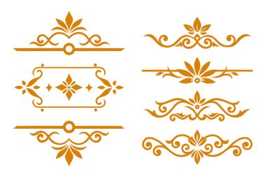Tasarımlarınızı bu zarif altın bölme süsleme vektör kümesiyle yükseltin. Davetiyelere, sınırlara ve dekoratif dijital projelere lüks bir dokunuş eklemek için mükemmel.