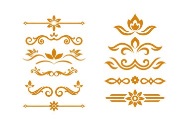 Tasarımlarınızı bu zarif altın bölme süsleme vektör kümesiyle yükseltin. Davetiyelere, sınırlara ve dekoratif dijital projelere lüks bir dokunuş eklemek için mükemmel.