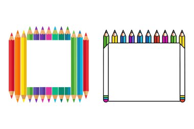 Projelerinize renkli kalemlerden yapılmış bu dikdörtgen çerçeveyle yaratıcı bir dokunuş ekleyin. Eğitim tasarımları, posterler, afişler ve okul temalı dijital grafikler için mükemmel..