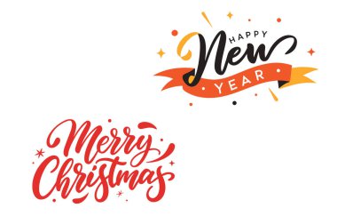 Sezonu bu Mutlu Noeller ve Mutlu Yıllar tipografisi ile kutlayın. Tatil tişörtü tasarımları, tebrik kartları ve şenlikli dijital projeler için mükemmel..