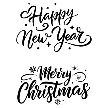 Sezonu bu Mutlu Noeller ve Mutlu Yıllar tipografisi ile kutlayın. Tatil tişörtü tasarımları, tebrik kartları ve şenlikli dijital projeler için mükemmel..
