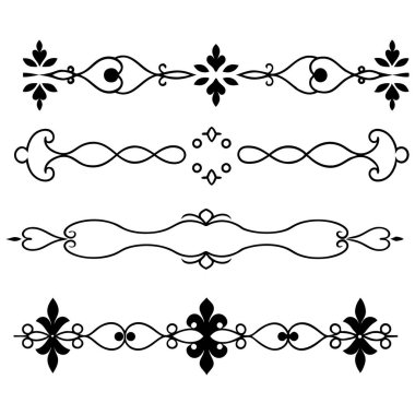  Tasarımlarınızı bu zarif bölücü süsleme vektör illüstrasyon setiyle yükseltin. Eski tarz sınırlar, dekoratif çerçeveler, davetiyeler ve dijital projeler yaratmak için mükemmel.