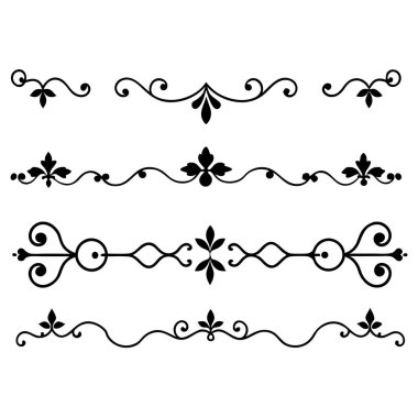  Tasarımlarınızı bu zarif bölücü süsleme vektör illüstrasyon setiyle yükseltin. Eski tarz sınırlar, dekoratif çerçeveler, davetiyeler ve dijital projeler yaratmak için mükemmel.