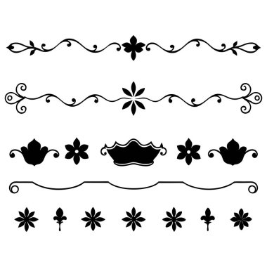  Tasarımlarınızı bu zarif bölücü süsleme vektör illüstrasyon setiyle yükseltin. Eski tarz sınırlar, dekoratif çerçeveler, davetiyeler ve dijital projeler yaratmak için mükemmel.
