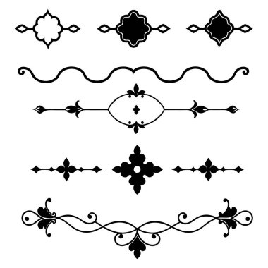 Tasarımlarınızı bu zarif bölücü süsleme vektör illüstrasyon setiyle yükseltin. Eski tarz sınırlar, dekoratif çerçeveler, davetiyeler ve dijital projeler yaratmak için mükemmel.
