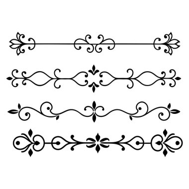  Elevate your designs with this elegant divider ornaments vector illustration set. Perfect for creating vintage-style borders, decorative frames, invitations, and digital projects. clipart