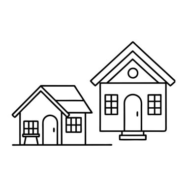 Vektör formatında küçük ve küçük evler içeren bu çizgi simgelerini inceleyin. Mimari tasarımlar, emlak markalaşması ve yaratıcı dijital projeler için mükemmel..