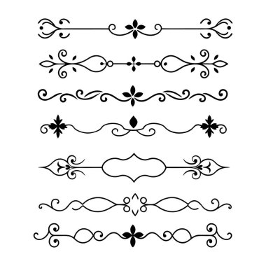Tasarımlarınıza bu zarif bölme süslemelerini vektör biçiminde ekleyin. Davetiyeler, sınırlar ve dekoratif dijital projeler için mükemmel.