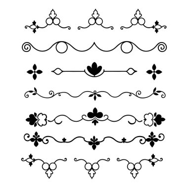 Tasarımlarınıza bu zarif bölme süslemelerini vektör biçiminde ekleyin. Davetiyeler, sınırlar ve dekoratif dijital projeler için mükemmel.