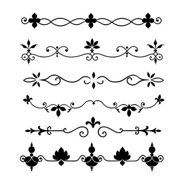 Tasarımlarınıza bu zarif bölme süslemelerini vektör biçiminde ekleyin. Davetiyeler, sınırlar ve dekoratif dijital projeler için mükemmel.