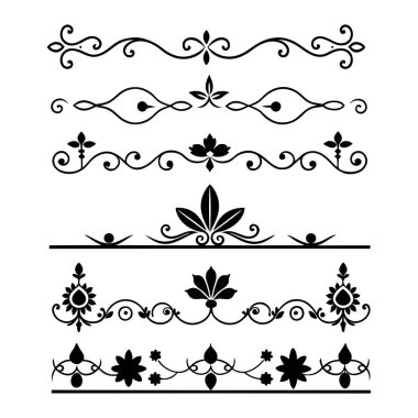 Tasarımlarınıza bu zarif bölme süslemelerini vektör biçiminde ekleyin. Davetiyeler, sınırlar ve dekoratif dijital projeler için mükemmel.