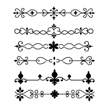 Tasarımlarınıza bu zarif bölme süslemelerini vektör biçiminde ekleyin. Davetiyeler, sınırlar ve dekoratif dijital projeler için mükemmel.