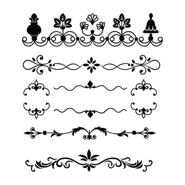 Tasarımlarınıza bu zarif bölme süslemelerini vektör biçiminde ekleyin. Davetiyeler, sınırlar ve dekoratif dijital projeler için mükemmel.