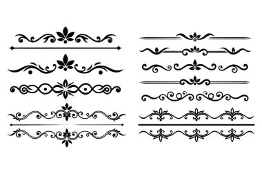Tasarımlarınıza bu zarif bölme süslemelerini vektör biçiminde ekleyin. Davetiyeler, sınırlar ve dekoratif dijital projeler için mükemmel.