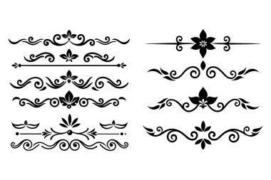 Tasarımlarınıza bu zarif bölme süslemelerini vektör biçiminde ekleyin. Davetiyeler, sınırlar ve dekoratif dijital projeler için mükemmel.