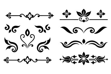 Tasarımlarınıza bu zarif bölme süslemelerini vektör biçiminde ekleyin. Davetiyeler, sınırlar ve dekoratif dijital projeler için mükemmel.