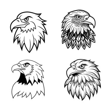 Showcase strength and majesty with this eagle head vector illustration. Perfect for logos, wildlife designs, patriotic themes, and digital artwork requiring a bold and powerful element. clipart