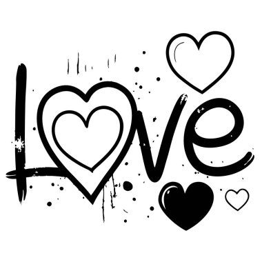 Kusursuz bir sevgililer günü arkaplanı, rengarenk kalpler, boyanmış 'aşk' tipografisi ve sıkıntılı bir doku. Hediye paketleri, kartlar, pankartlar ve duvar kağıtları gibi romantik tasarımlar için mükemmel..