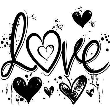 Kusursuz bir sevgililer günü arkaplanı, rengarenk kalpler, boyanmış 'aşk' tipografisi ve sıkıntılı bir doku. Hediye paketleri, kartlar, pankartlar ve duvar kağıtları gibi romantik tasarımlar için mükemmel..