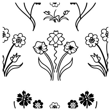 Çiçeksiz desenli güzel bir desen. Süslü çiçek desenleri, bahar tasarımları, bahçe temaları ve zarif dekorasyon projeleri için mükemmel..