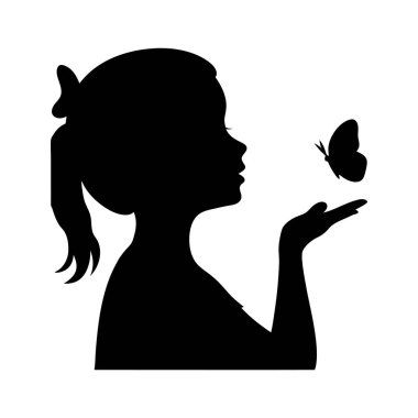 Kelebek vektör tasarımlı çarpıcı bir kız silueti. Yaratıcı projeler, duvar sanatı ve dijital dekor için mükemmel. Minimalist ve zarif, bu grafik güzellik ve çekicilik katıyor..
