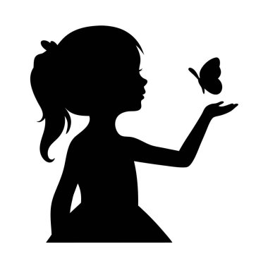 Kelebek vektör tasarımlı çarpıcı bir kız silueti. Yaratıcı projeler, duvar sanatı ve dijital dekor için mükemmel. Minimalist ve zarif, bu grafik güzellik ve çekicilik katıyor..