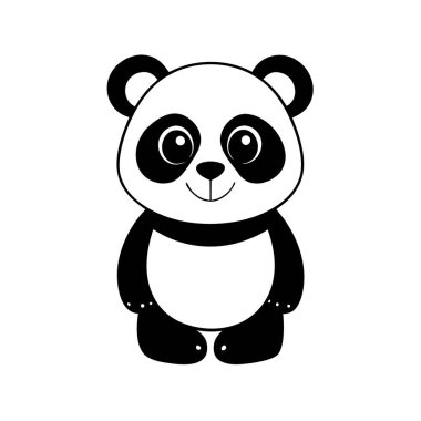 A charming cute panda vector illustration perfect for digital designs, prints, logos, and creative projects. Features a playful and adorable panda in a clean, high-quality vector format. clipart