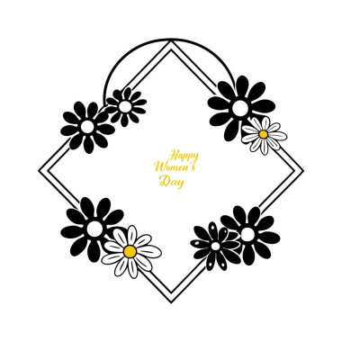 Çok güzel el çizimi kadınlar günü çiçekli çerçevesi ve klasik bir dokunuşu var. Tebrik kartları, davetiyeler ve zarif tasarımlar için mükemmel. yüksek kaliteli vektör illüstrasyonu.