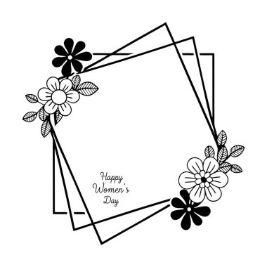 Çok güzel el çizimi kadınlar günü çiçekli çerçevesi ve klasik bir dokunuşu var. Tebrik kartları, davetiyeler ve zarif tasarımlar için mükemmel. yüksek kaliteli vektör illüstrasyonu.