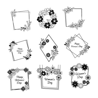 Narin pembe çiçekleri olan güzel, mutlu kadınlar günü geçmişi. Tebrik kartları, davetiyeler, posterler ve dijital tasarımlar için mükemmel. yüksek kaliteli vektör illüstrasyonu.