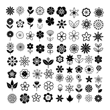 Zarif siyah ve beyaz basit çiçek vektör çizimi, dijital dizaynlar, baskılar, logolar ve dekoratif elementler için mükemmel. Yaratıcı projeler için yüksek kaliteli çiçek sergisi.