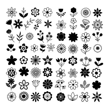 Zarif siyah ve beyaz basit çiçek vektör çizimi, dijital dizaynlar, baskılar, logolar ve dekoratif elementler için mükemmel. Yaratıcı projeler için yüksek kaliteli çiçek sergisi.