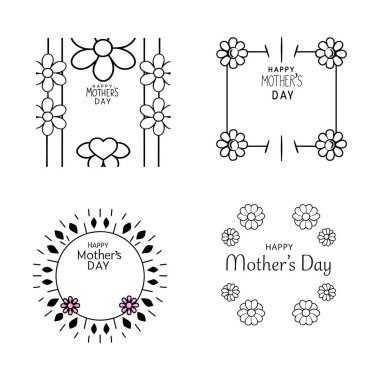 Güzel mutlu anneler günü arkaplanı yumuşak pastel bir dizaynda zarif çiçek elementleriyle. Tebrik kartları, posterler ve dijital sanat eserleri için mükemmel. yüksek kaliteli vektör illüstrasyonu.       