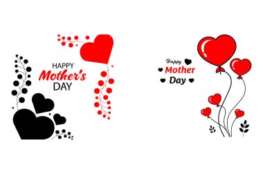 Zarif anneler günü arka planında gerçekçi kırmızı kalpler ve beyaz arka planda şık bir tipografi yer alıyor. Tebrik kartları, afişler ve şenlikli tasarımlar için mükemmel. vektör illüstrasyonu.        