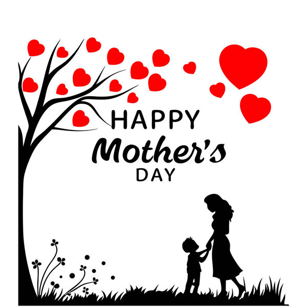 элегантный День матери фон с реалистичными красными сердцами и стильной типографикой на белом фоне. Идеально подходит для поздравительных открыток, подарков и праздничного оформления. векторная иллюстрация.        