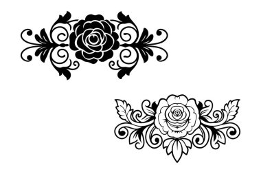 Zarif gül hatları içeren eski tarz siyah-beyaz çiçek deseni. Dekorasyon, davetiyeler, ambalaj ve dijital tasarım için mükemmel. Yüksek kaliteli vektör çizgisi sanatı.