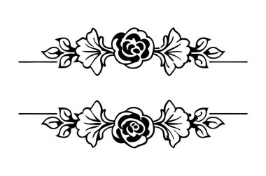 Zarif gül hatları içeren eski tarz siyah-beyaz çiçek deseni. Dekorasyon, davetiyeler, ambalaj ve dijital tasarım için mükemmel. Yüksek kaliteli vektör çizgisi sanatı.