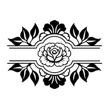 Zarif gül hatları içeren eski tarz siyah-beyaz çiçek deseni. Dekorasyon, davetiyeler, ambalaj ve dijital tasarım için mükemmel. Yüksek kaliteli vektör çizgisi sanatı.