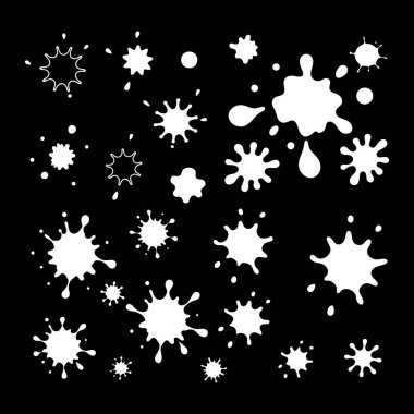 Dinamik bir vektör kümesi sıçrama, lekeler ve lekeler. Posterler, dokular ve yaratıcı tasarımlar için ideal. Dijital projelerinize sanatsal etki kolaylıkla ekleyin.