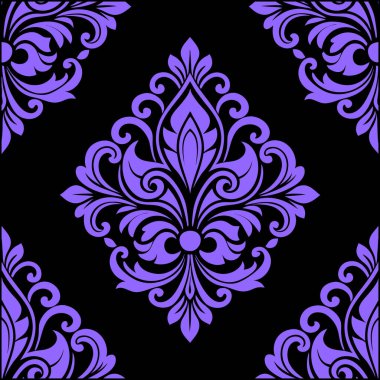 Şık, şatafatlı bir süs tarzında, kusursuz, damasız bir çiçek deseni. Tekstil, duvar kağıtları ve klasik temalı projeler için mükemmel bir vektör tasarımı. Her ayrıntıda sonsuz güzellik.