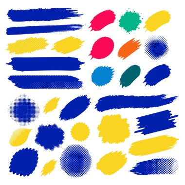 Kalın yarım ton vektör dokusuna sahip canlı soyut fırça arkaplanı. Dijital sanat, web tasarımı, posterler ve yaratıcı projeler için ideal.