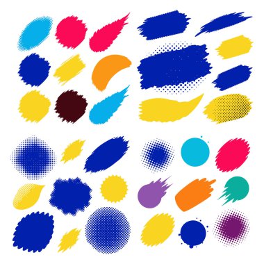 Kalın yarım ton vektör dokusuna sahip canlı soyut fırça arkaplanı. Dijital sanat, web tasarımı, posterler ve yaratıcı projeler için ideal.