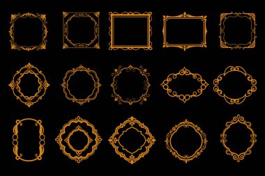 Zarif klasik süs çerçevesi, davetiyeler, posterler ve dekorasyonlar için mükemmel. Karmaşık detaylarla yüksek kaliteli vektör illüstrasyonu.
