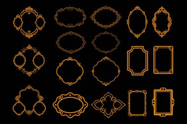 Zarif klasik süs çerçevesi, davetiyeler, posterler ve dekorasyonlar için mükemmel. Karmaşık detaylarla yüksek kaliteli vektör illüstrasyonu.