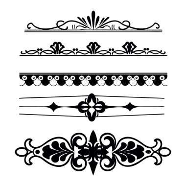 Klasik çizgi ayırıcıların ve dekoratif sınırların bir koleksiyonu, klasik zarafetle tasarım projelerinizi geliştirmek için mükemmel. Davetiyeler, markalaşma ve dijital düzenleme için ideal.