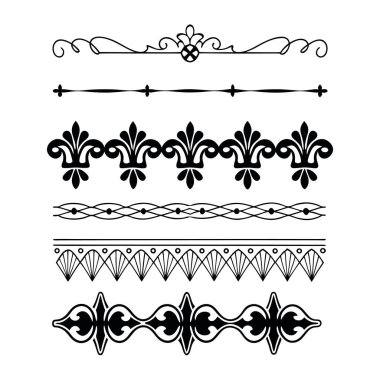 Klasik çizgi ayırıcıların ve dekoratif sınırların bir koleksiyonu, klasik zarafetle tasarım projelerinizi geliştirmek için mükemmel. Davetiyeler, markalaşma ve dijital düzenleme için ideal.