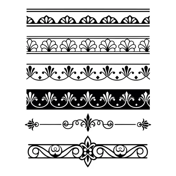 Klasik çizgi ayırıcıların ve dekoratif sınırların bir koleksiyonu, klasik zarafetle tasarım projelerinizi geliştirmek için mükemmel. Davetiyeler, markalaşma ve dijital düzenleme için ideal.