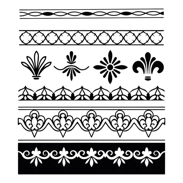 Klasik çizgi ayırıcıların ve dekoratif sınırların bir koleksiyonu, klasik zarafetle tasarım projelerinizi geliştirmek için mükemmel. Davetiyeler, markalaşma ve dijital düzenleme için ideal.