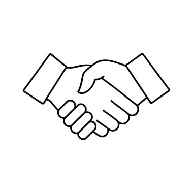 El sıkışan iki adamın vektör çizgisi. Siyah beyaz çizgi sanatı Uluslararası Dostluk Günü, iş temaları veya makale tasarımı için mükemmeldir..