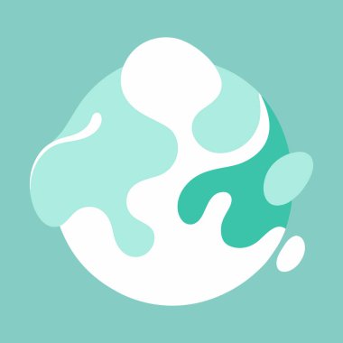 Deniz köpüğü yeşili ve inci beyazıyla modern bir suluboya sıvı mermer deseninin düz vektör çizimi. Dijital tasarım, arkaplan ve zarif baskı dekoru için ideal.